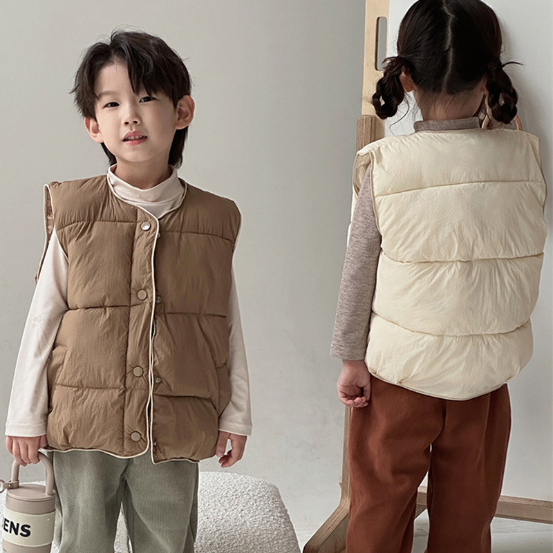 Toamnă iarnă băieți fete veste calde pentru copii modă simplă versatilă pentru copii vestă din bumbac vestă vestă în aer liber rezistentă la vânt pentru copii