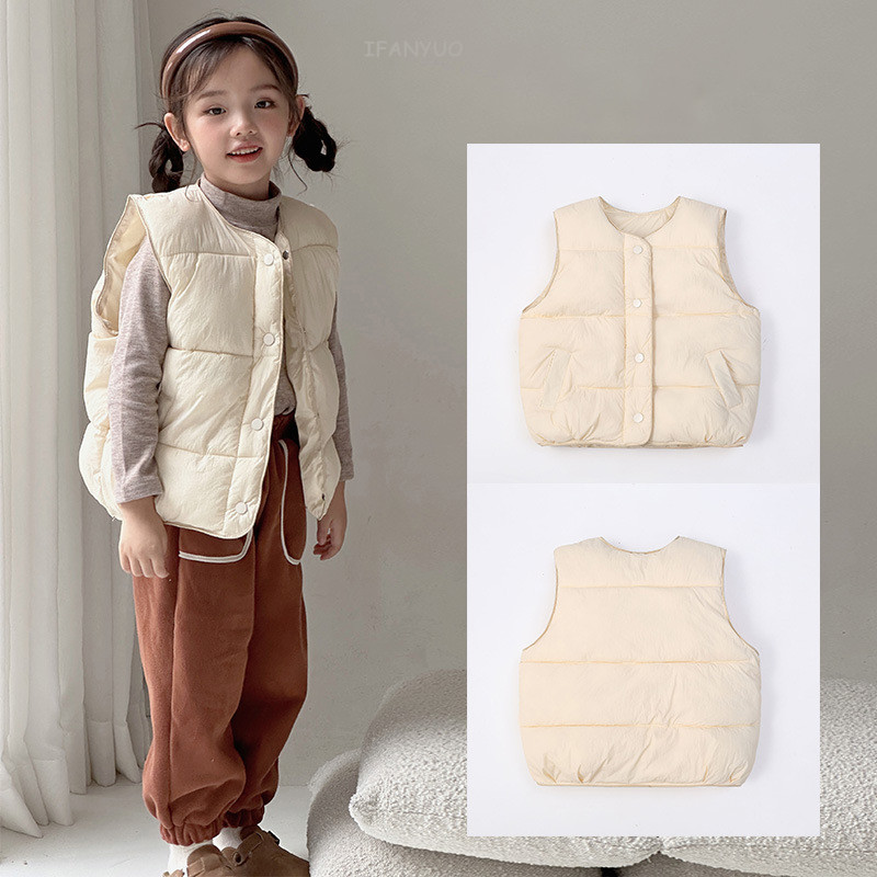 Toamnă iarnă băieți fete veste calde pentru copii modă simplă versatilă pentru copii vestă din bumbac vestă vestă în aer liber rezistentă la vânt pentru copii