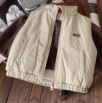 Prsluk Kaput Zimska Dječja Odjeća Košulja s patentnim zatvaračem Osobnost za dječake Svestrana pamučna odjeća Zadebljanje Uprljani vez