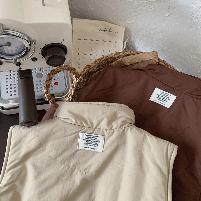 Prsluk Kaput Zimska Dječja Odjeća Košulja s patentnim zatvaračem Osobnost za dječake Svestrana pamučna odjeća Zadebljanje Uprljani vez