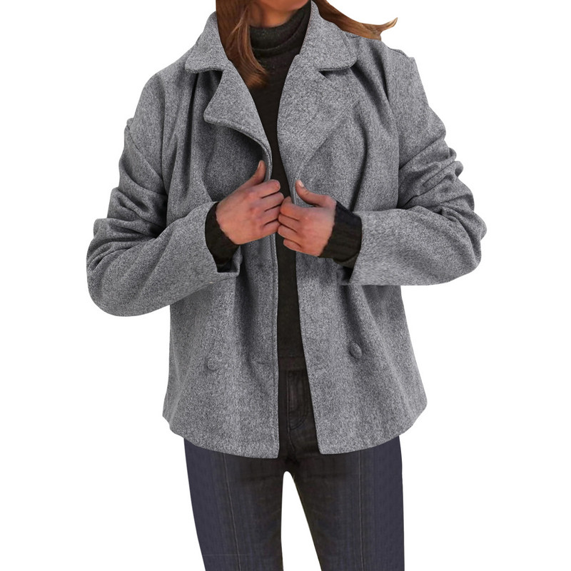 Ziemas apģērbi Sieviešu jakas Ziemas apakšējais mētelis Atloka apkakle ar garām piedurknēm polsterēta ādas jaka Biezs mētelis aitādas jaka