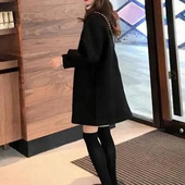 Palton de iarnă la modă, cu nasturi, rever supradimensionat, haină anti-păsătură, cardigan, pardesiu de iarnă pentru muncă