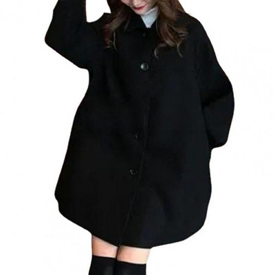 Palton de iarnă la modă, cu nasturi, rever supradimensionat, haină anti-păsătură, cardigan, pardesiu de iarnă pentru muncă