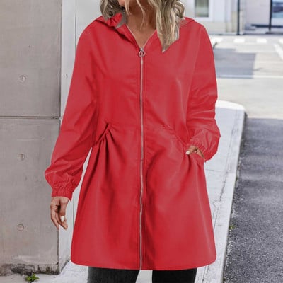 Jachete de iarnă pentru femei Îmbrăcăminte de iarnă mărimi mari Jachete de femei solide casual cu glugă cu glugă de lungime medie peste genunchi