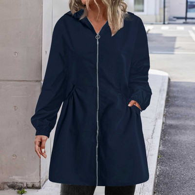 Jachete de iarnă pentru femei Îmbrăcăminte de iarnă mărimi mari Jachete de femei solide casual cu glugă cu glugă de lungime medie peste genunchi