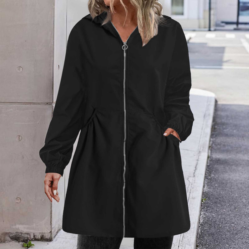 Jachete de iarnă pentru femei Îmbrăcăminte de iarnă mărimi mari Jachete de femei solide casual cu glugă cu glugă de lungime medie peste genunchi