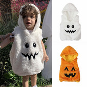 Mazu bērnu zēnu meiteņu veste rudens/ziemas cieta ķirbja bezpiedurknēm ar kapuci h Vestes ballīte dzimšanas diena Helovīns