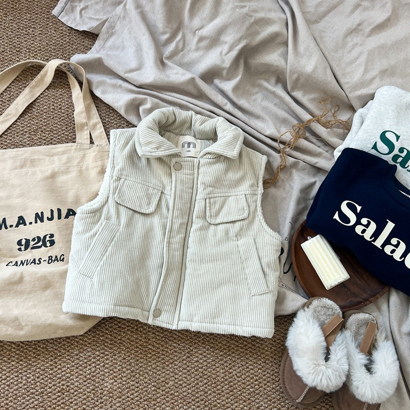 8055 Dječji kaput Zima 2023. Novi prsluk od pamučnog samta za djevojčice Ležerni kaput Plus prsluk od baršunastog prsluka za dječake