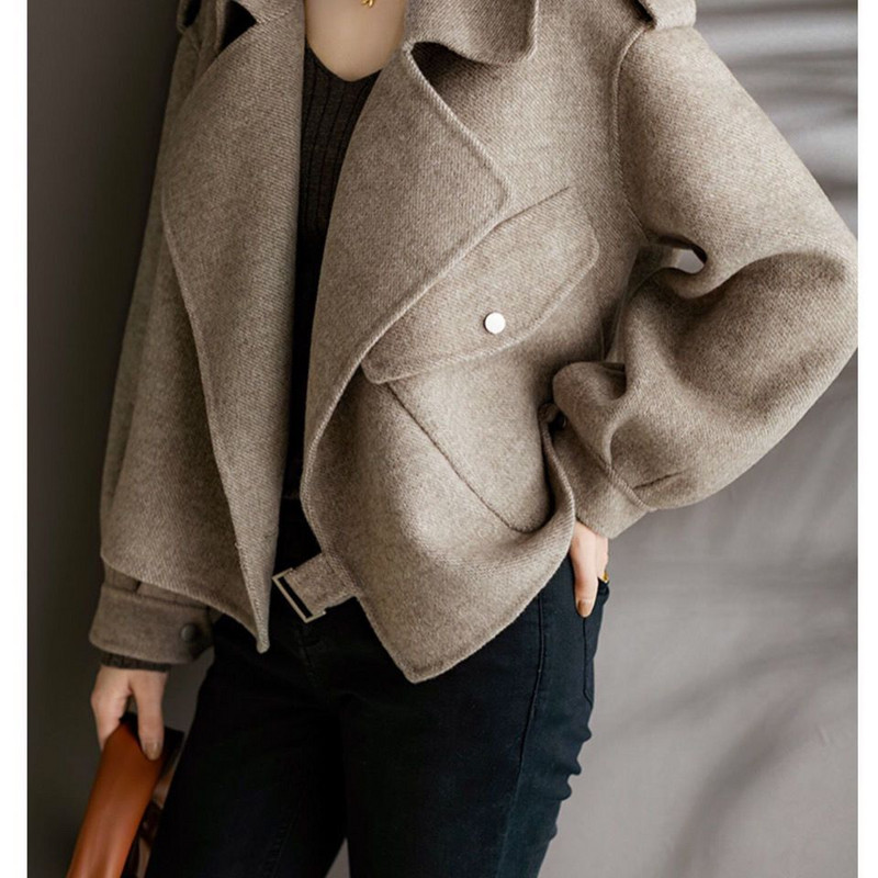 2022 toamna si iarna noua moda lejer casual doamna de birou imbraca haine simple palton scurt de lana paltoane pentru femei haine