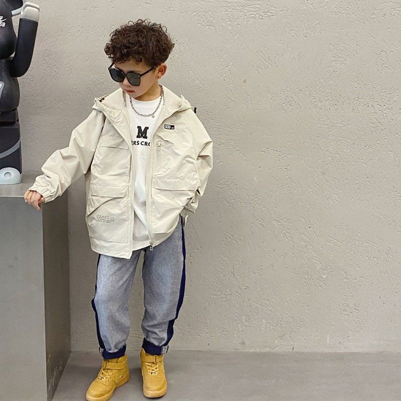 Veliki proljetni kaputi za dječake, tinejdžere, ležerna trenirka s kapuljačom za van, za djecu 5-14 godina Zgodna dječja jakna s vjetrovkom