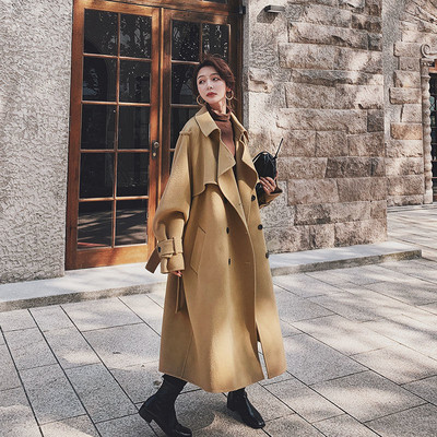 Jesen i zima Novi dvostrani vuneni kaput za žene Visoko modni uski vuneni kaput s Hepburn stilom za drugu sezonu