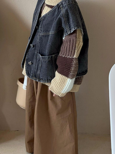 Vestă de blugi pentru copii 2023, primăvară, toamnă, nou stil coreean, vestă la modă, pentru băieți și fete, retro, fără mâneci, ocazională.