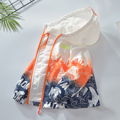 Vjetrovka s kapuljačom za dječake Proljeće Jesen Svestrana jakna sa svemirskim uzorkom za veliko dijete Sportski lagani kaputi Dječje široke majice XMP71