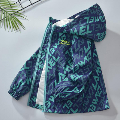 Jachetă de trenci pentru băiat, haină ocazională, cu litere, pentru adolescent, primăvară, toamnă, îmbrăcăminte pentru copii, în aer liber, cu glugă.