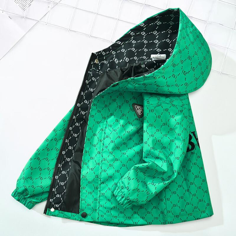 Jachetă de trenci pentru băiat, haină ocazională, cu litere, pentru adolescent, primăvară, toamnă, îmbrăcăminte pentru copii, în aer liber, cu glugă.