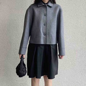 2023 Jachetă cu două fețe din amestec de lână, versatilă, de la începutul toamnei