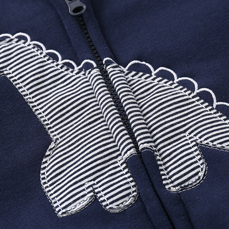 Flis kaput s kapuljačom za dječake jesen/zima 2023. s uzorkom crtanih dinosaura, pogodan za dječake od 3-8 godina