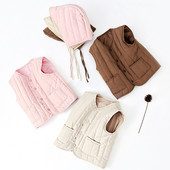 Moda pentru bebelusi baieti fetita iarna pentru copii mici vesta din bumbac capitonat coreean imbracaminte exterioara pentru copii vesta de culoare solida pentru adolescenti jachete vesta pentru 0-5 ani