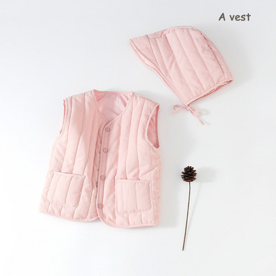 Moda pentru bebelusi baieti fetita iarna pentru copii mici vesta din bumbac capitonat coreean imbracaminte exterioara pentru copii vesta de culoare solida pentru adolescenti jachete vesta pentru 0-5 ani