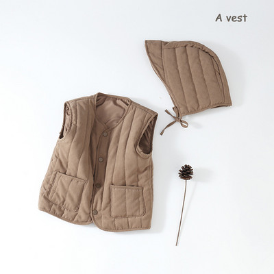 Moda pentru bebelusi baieti fetita iarna pentru copii mici vesta din bumbac capitonat coreean imbracaminte exterioara pentru copii vesta de culoare solida pentru adolescenti jachete vesta pentru 0-5 ani