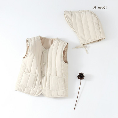 Moda pentru bebelusi baieti fetita iarna pentru copii mici vesta din bumbac capitonat coreean imbracaminte exterioara pentru copii vesta de culoare solida pentru adolescenti jachete vesta pentru 0-5 ani