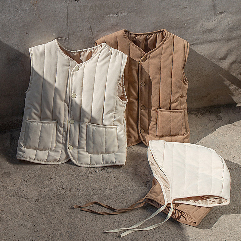 Moda pentru bebelusi baieti fetita iarna pentru copii mici vesta din bumbac capitonat coreean imbracaminte exterioara pentru copii vesta de culoare solida pentru adolescenti jachete vesta pentru 0-5 ani