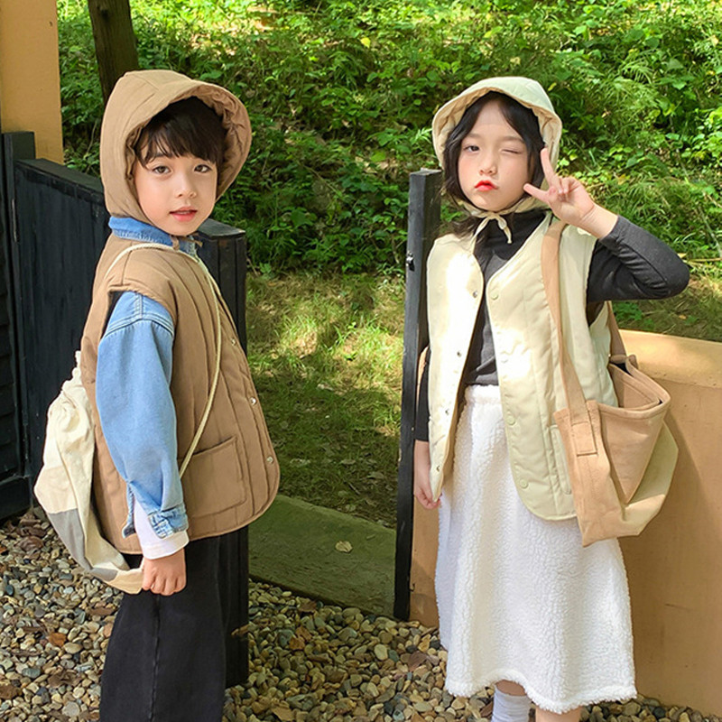Moda pentru bebelusi baieti fetita iarna pentru copii mici vesta din bumbac capitonat coreean imbracaminte exterioara pentru copii vesta de culoare solida pentru adolescenti jachete vesta pentru 0-5 ani