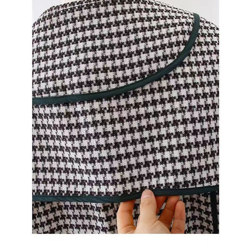 Jesen i zima 2023. korejsko izdanje Retro Fit Temperament Thousand Bird Karirani široki zadebljani ženski vuneni kaput