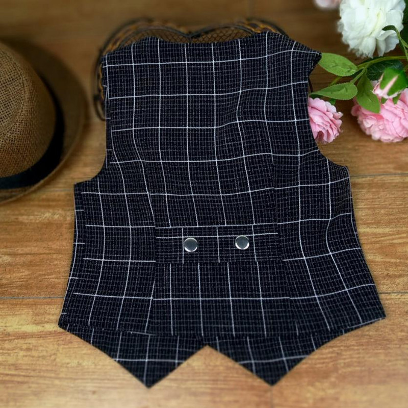 Bebeluş băieţel primăvară toamnă nou-născut băiat vestă în carouri cu decolteu în V vestă scurtă la două piept