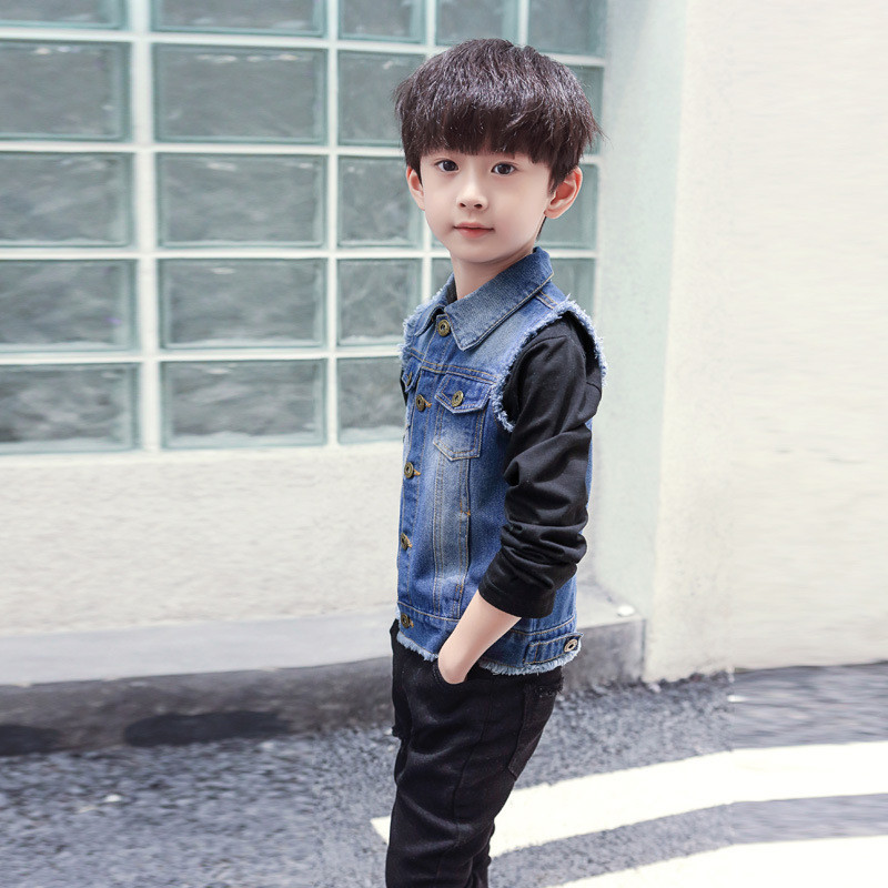 DIMUSi Djeca Dječji traper pamučni prsluk Ležerni prsluci za dječake Poderani prsluk bez rukava Majice za bebe dječake Traperice Jakne Odjeća