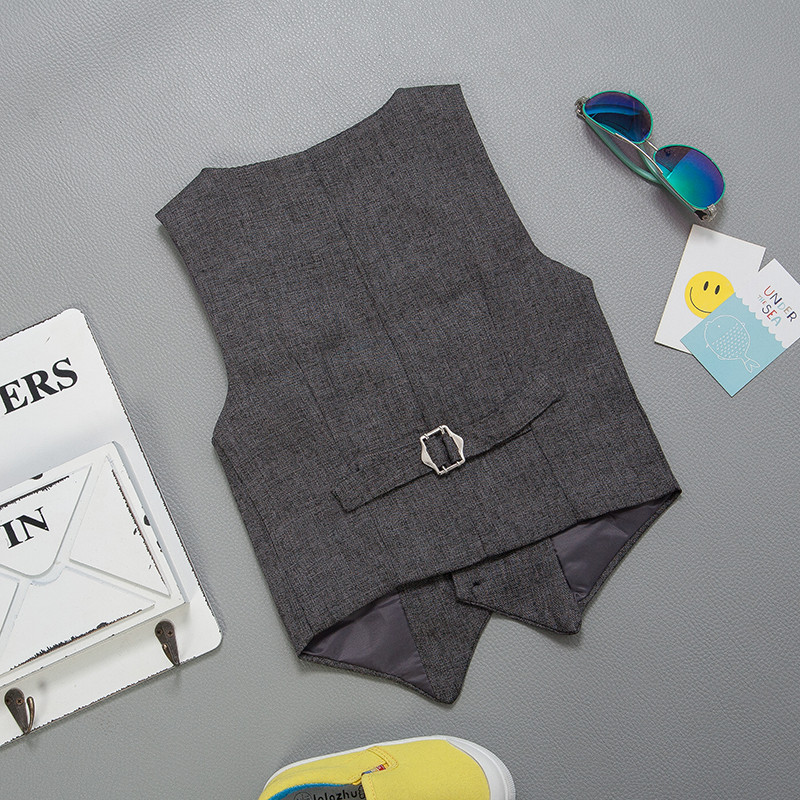 Novi svečani rođendanski pamučni baby bor prsluk dječji džentlmenski prsluk bez rukava s v-izrezom u engleskom stilu