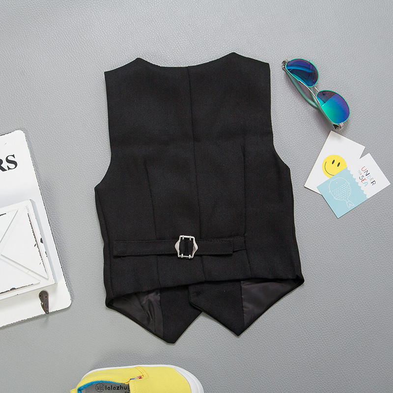 Novi svečani rođendanski pamučni baby bor prsluk dječji džentlmenski prsluk bez rukava s v-izrezom u engleskom stilu