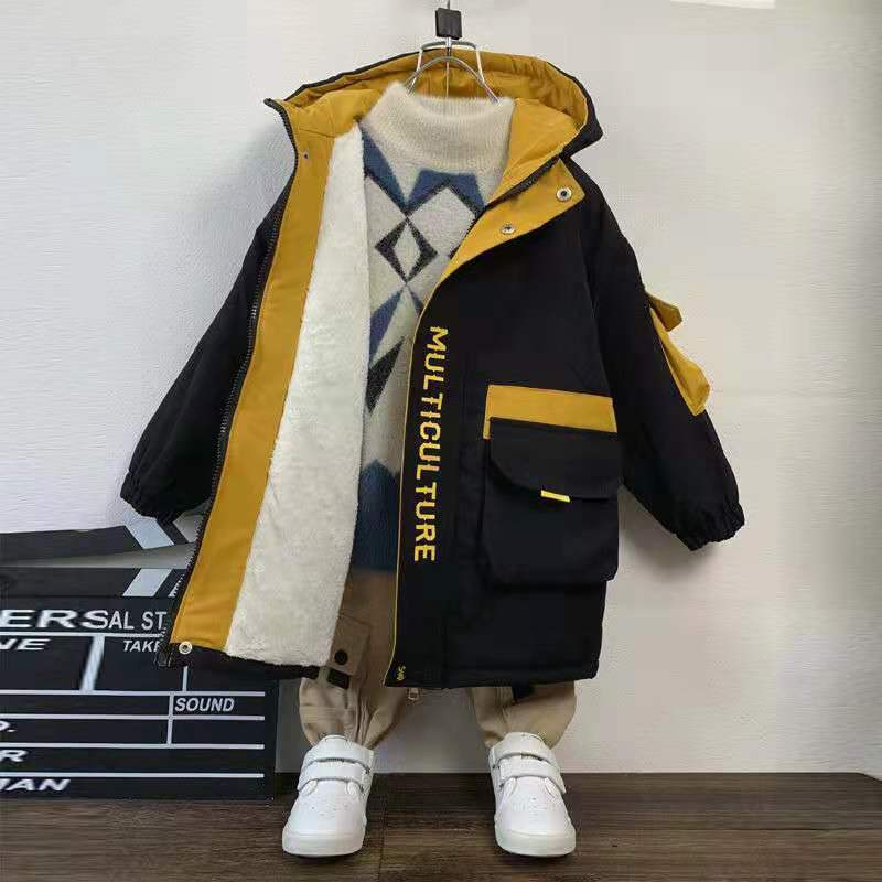 Dječački kaput Jakna Kaput Pamuk 2023 Nova topla deblja baršunasta zimska sportska tinejdžerska školska dječja odjeća