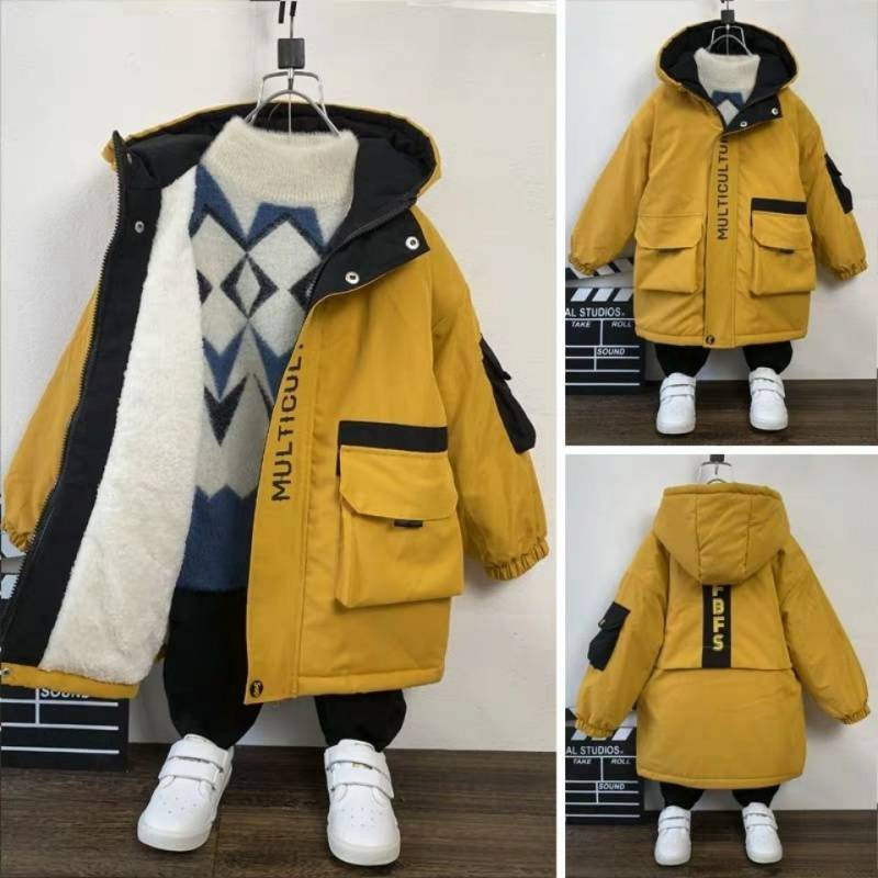 Dječački kaput Jakna Kaput Pamuk 2023 Nova topla deblja baršunasta zimska sportska tinejdžerska školska dječja odjeća