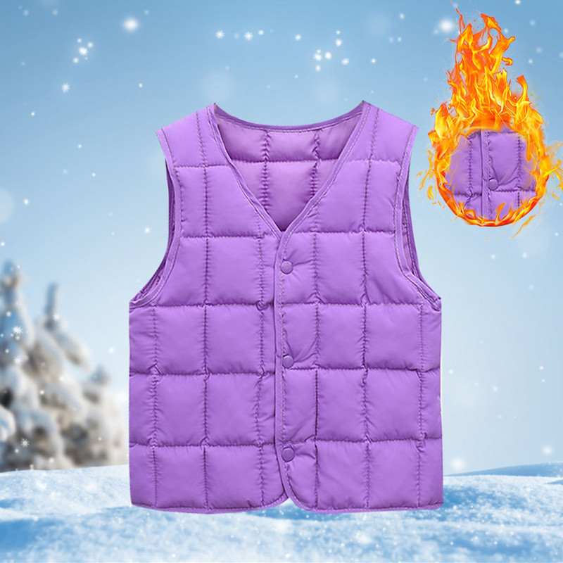 Copii mici baieti fete vesta de puf toamna/iarna catarama fata de culoare solida vesta pentru copii camasi cu maneca lunga bluza pentru fetita