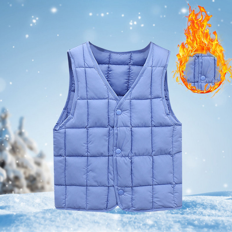 Copii mici baieti fete vesta de puf toamna/iarna catarama fata de culoare solida vesta pentru copii camasi cu maneca lunga bluza pentru fetita