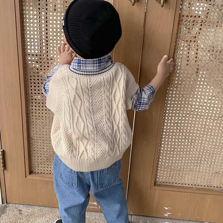 jesen i zima Prsluk Odjeća za dječaka Vanjska odjeća Prsluk dječja odjeća Pamuk Dječja odjeća Dječji pleteni prsluk