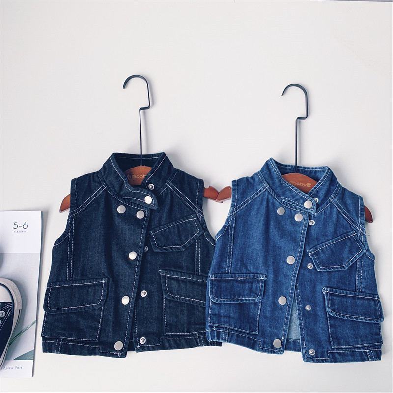 1-9Y, dječji jeans prsluci, proljeće, jesen, dječaci, jeans jakna, traper gornja odjeća, ležerne majice za dječake RT606