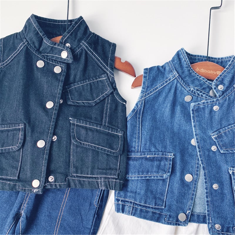 1-9Y, dječji jeans prsluci, proljeće, jesen, dječaci, jeans jakna, traper gornja odjeća, ležerne majice za dječake RT606