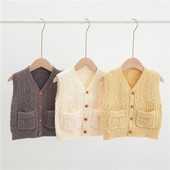 Džemper za dječake Djevojčica Pleteni pulover bez rukava Prsluk Dječja zimska odjeća Dječja pletena vesta Džemper prsluk