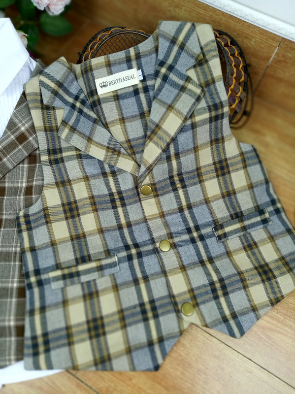 Nou Primavara toamna Bebeluși Băieți Veste în carouri domn Fără mâneci Copii Veste Copii