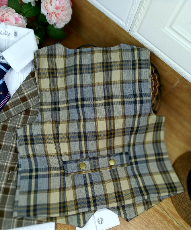 Nou Primavara toamna Bebeluși Băieți Veste în carouri domn Fără mâneci Copii Veste Copii