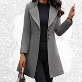 Nova jesensko-zimska ženska moda čistih boja, dizajnerski kaput u korejskom stilu Topla gornja odjeća Široka ženska odjeća za slobodno vrijeme