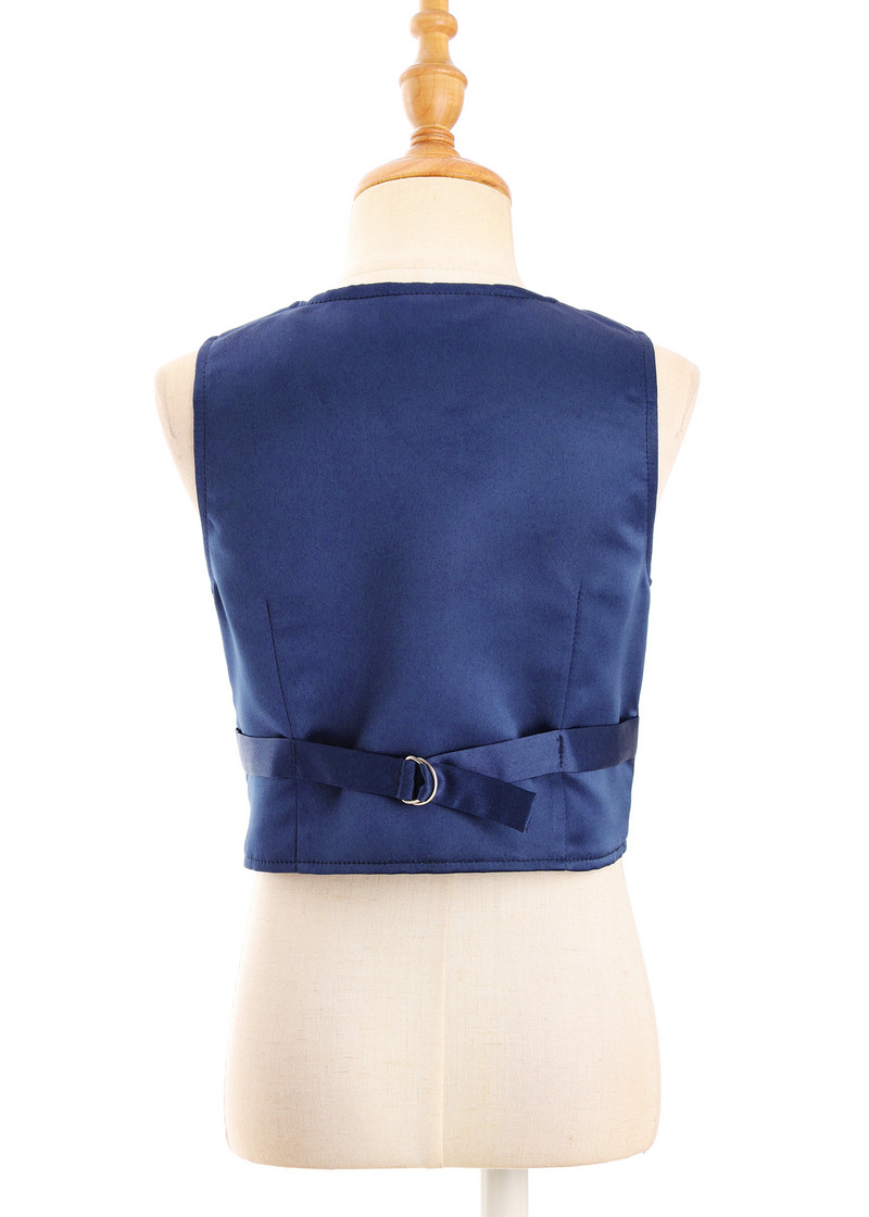 Bērni, zēni, kungi, vienkrāsains veste V kakla poga uz leju muguras siksna smaila veste ballītes skatuves priekšnesums