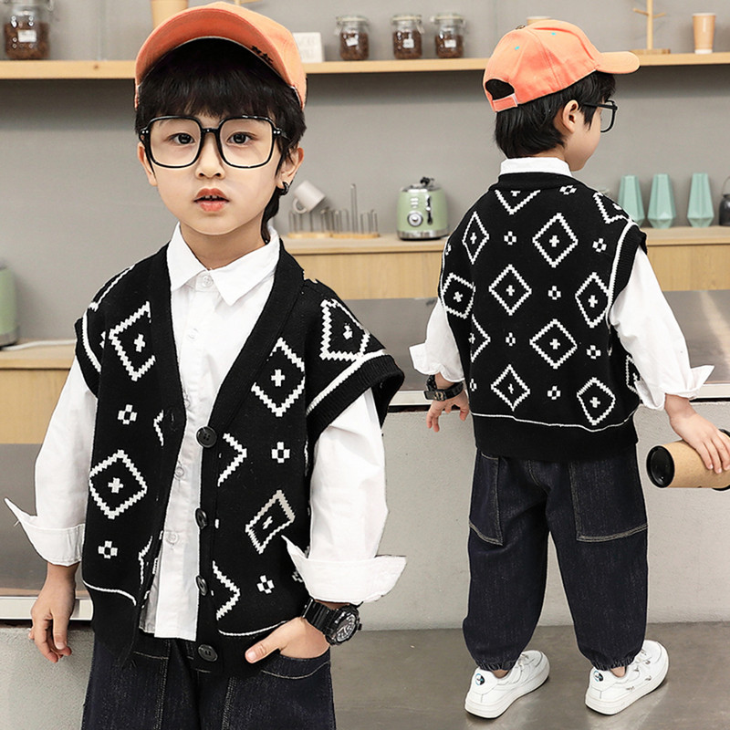Vestă Vestă Copii Primăvară Toamnă Cardigan ocazional Băieți Îmbrăcăminte exterioară Copii mici Palton fără mâneci