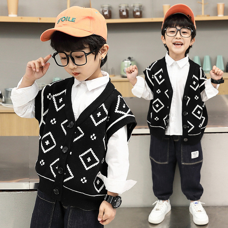 Vestă Vestă Copii Primăvară Toamnă Cardigan ocazional Băieți Îmbrăcăminte exterioară Copii mici Palton fără mâneci