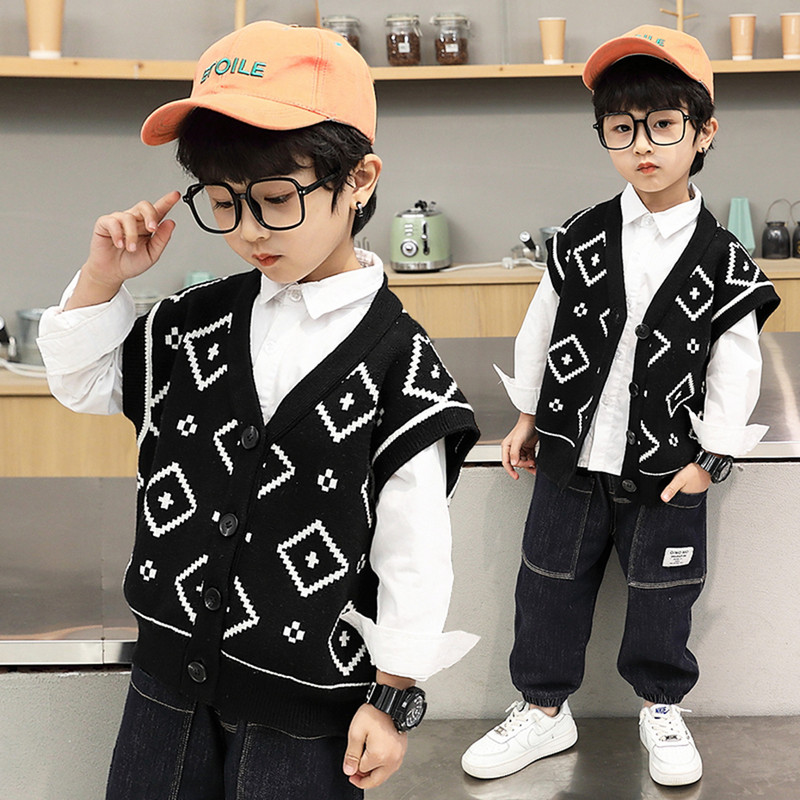 Vestă Vestă Copii Primăvară Toamnă Cardigan ocazional Băieți Îmbrăcăminte exterioară Copii mici Palton fără mâneci