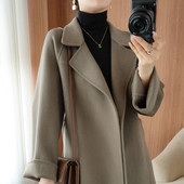 Iarnă Nou 100% Lână Pură Palton Dublu Cașmir Femei Lângă Lângă Costum Guler Pardesiu de Lână Femei