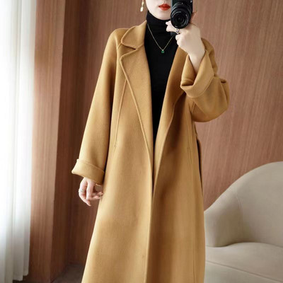 Iarnă Nou 100% Lână Pură Palton Dublu Cașmir Femei Lângă Lângă Costum Guler Pardesiu de Lână Femei