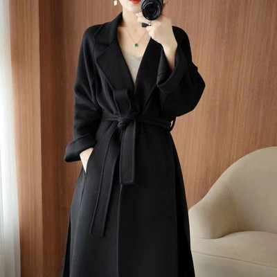 Iarnă Nou 100% Lână Pură Palton Dublu Cașmir Femei Lângă Lângă Costum Guler Pardesiu de Lână Femei